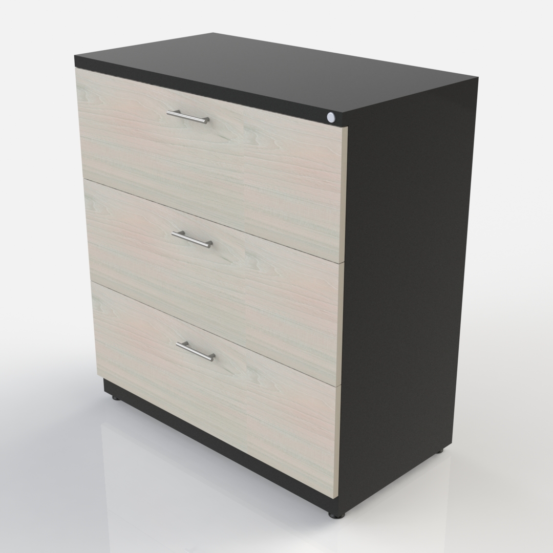  Rastro lateral mueble archivador con 3 cajones, 42 de ancho  con laminado de madera parte superior (gris) : Productos de Oficina